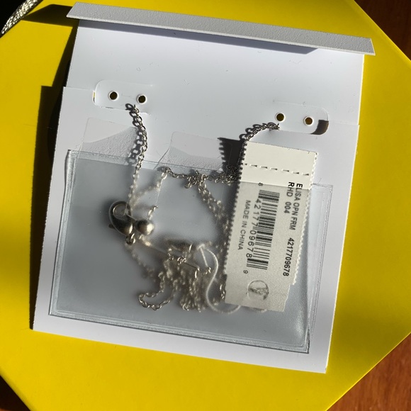 NWT Kendra Scott Elisa Open Frame Crystal Pendant Necklace in Silver - Picture 6 of 7